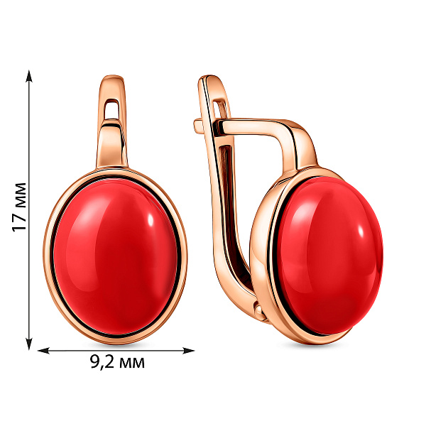 Серьги из красного золота с кораллом (арт. 111146ПкоГ) – изображение 3
