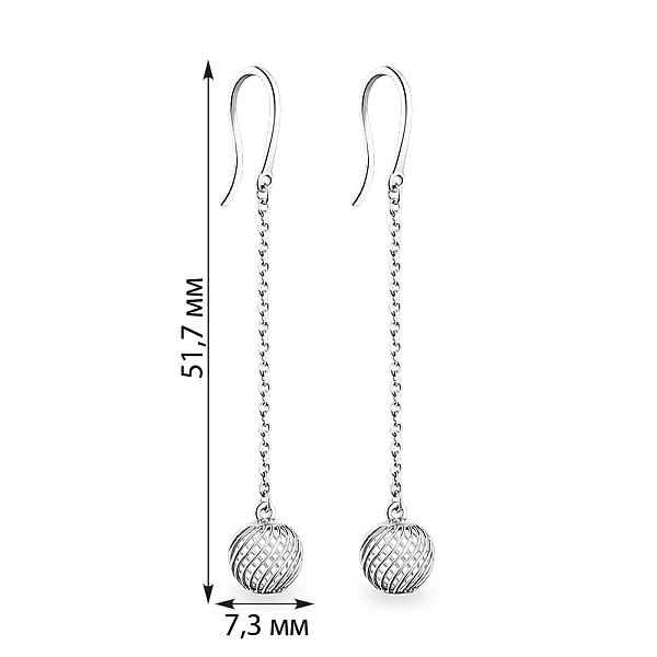 Длинные серьги из серебра (арт. 7502/261738) – изображение 2