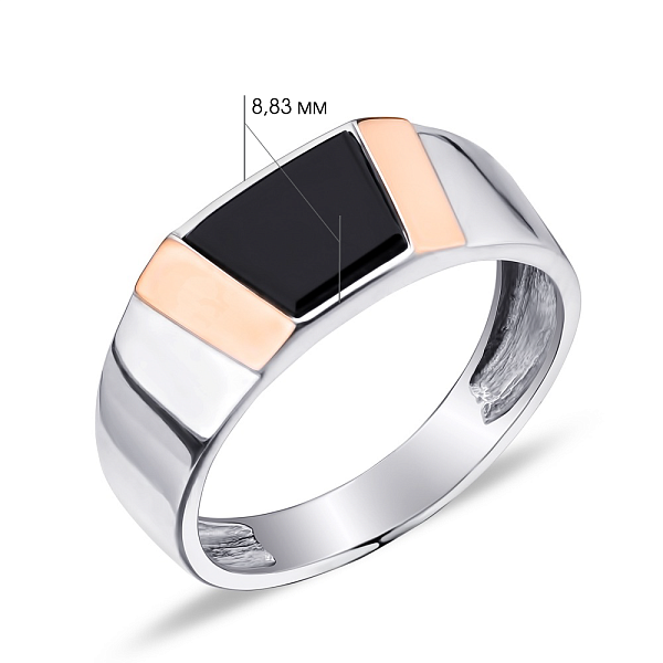Серебряная печатка с ониксом (арт. 7206/296окп) – изображение 2