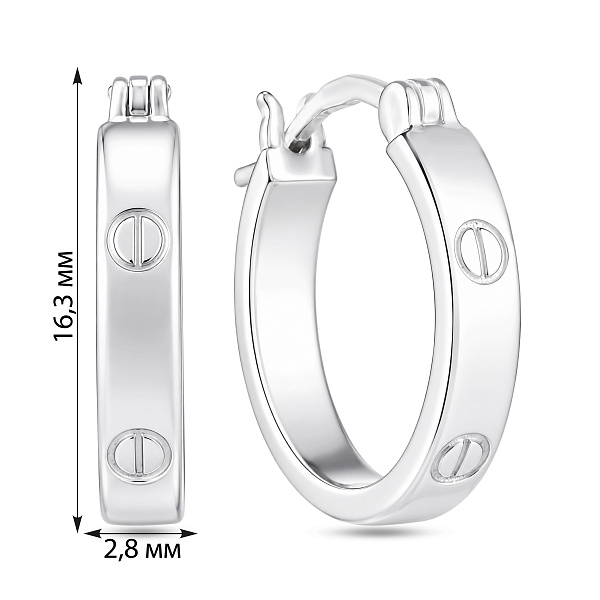Серебряные серьги-кольца (арт. 7502/10198/15) – изображение 2