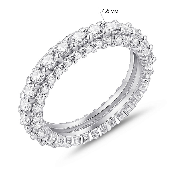 Серебряное кольцо с дорожкой из фианитов (арт. 7501/8249) – изображение 2
