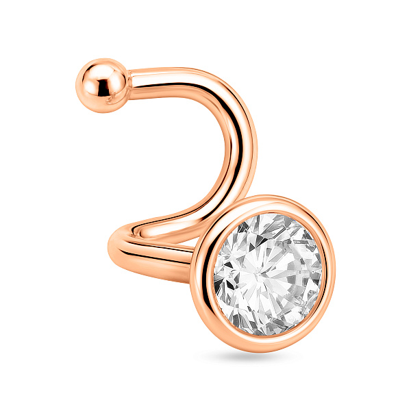 Серьга-пирсинг из красного золота с фианитом (арт. 360020) – изображение 1