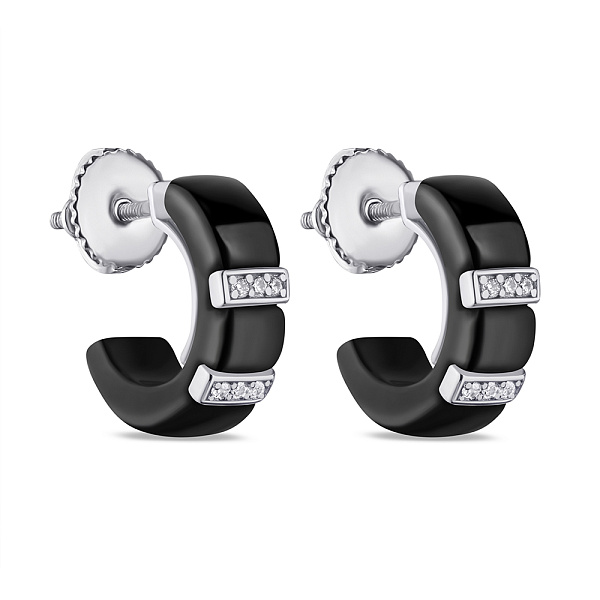 Серьги из серебра и керамики (арт. 7518/С2ФК/1002) – изображение 1