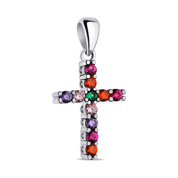 Серебряный крестик с альпинитами  (арт. 7503/4106ацв) – изображение 1