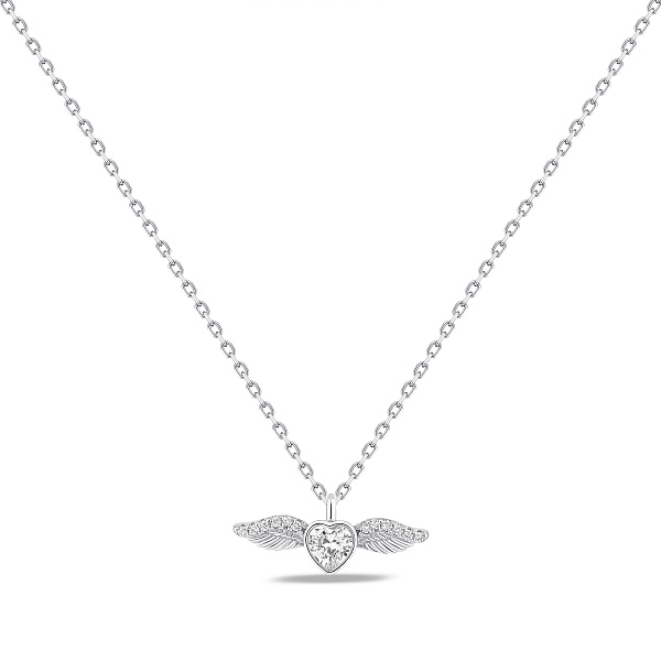 Серебряное колье Сердце с крыльями (арт. 7507/2409) – изображение 1