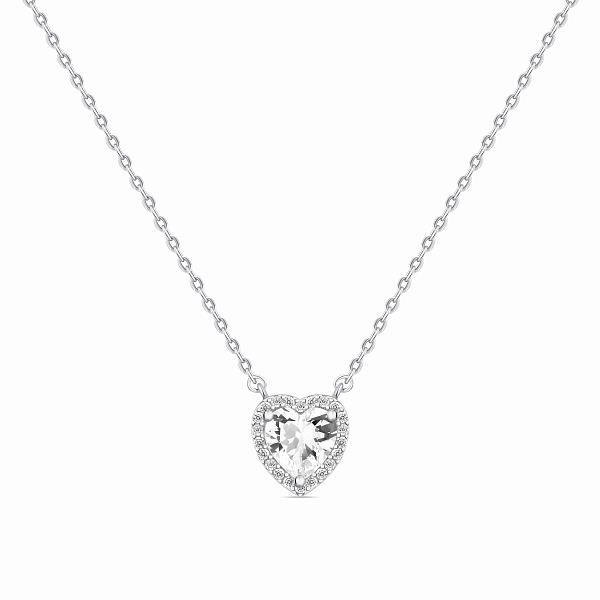 Серебряное колье Сердце с фианитами (арт. 7507/1770) – изображение 1