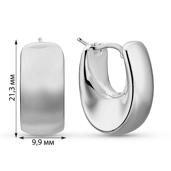 Серьги Francelli из белого золота без камней (арт. е1091989б) – изображение 4