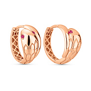 Фото Серьги из красного золота Змея с фианитами (арт. 111450к)