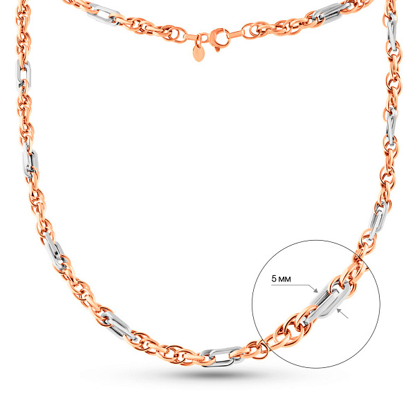 Колье из комбинированного золота (арт. 352458кб) – изображение 6