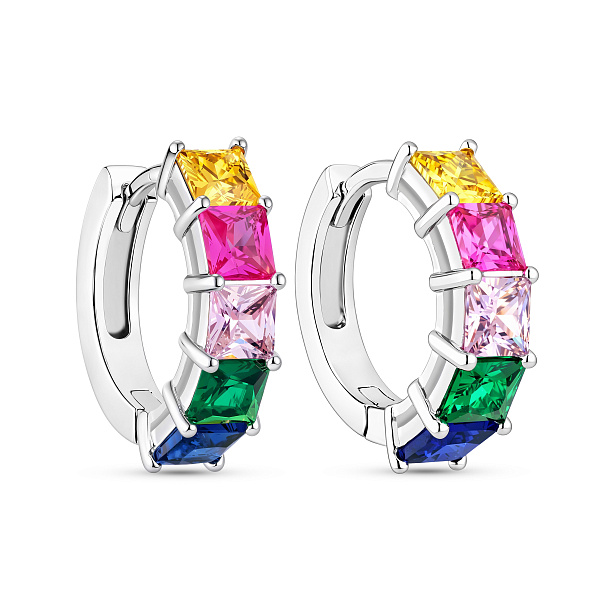 Серебряные серьги-конго с альпинитами (арт. 7502/10407/15ацв) – изображение 1