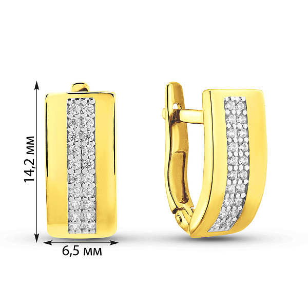 Золоті сережки з фіанітами (арт. 111600ж) – зображення 2