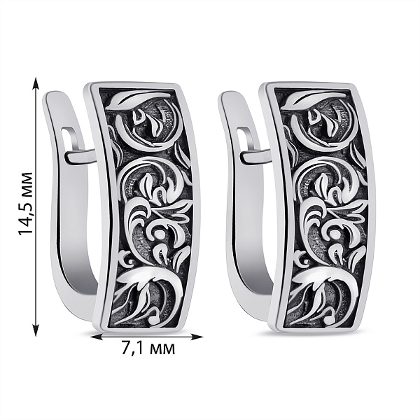 Серебряные серьги Завитки (арт. 7902/2271ч) – изображение 2