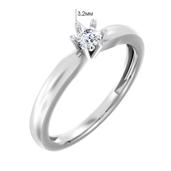 Золотое кольцо с бриллиантом (арт. К011361010б) – изображение 3