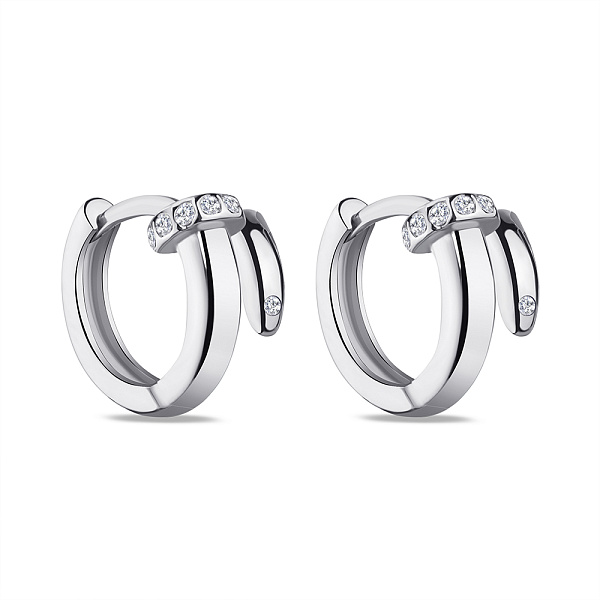 Серебряные серьги с белыми фианитами (арт. 7502/4451/10) – изображение 1