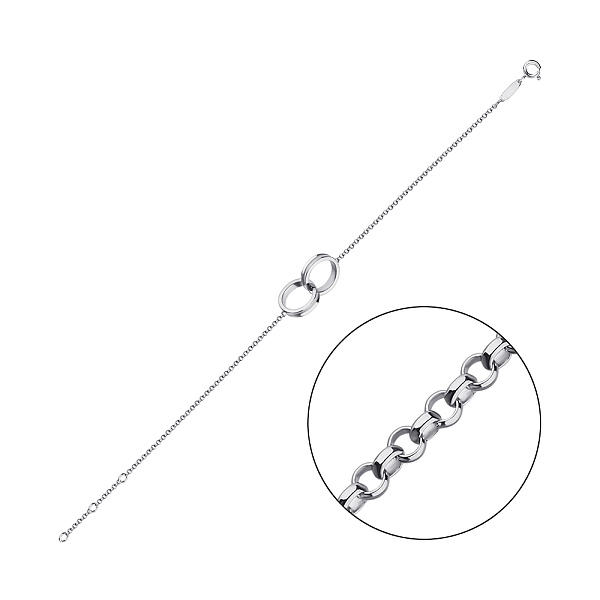 Серебряный браслет без камней (арт. 7509/3721) – изображение 1