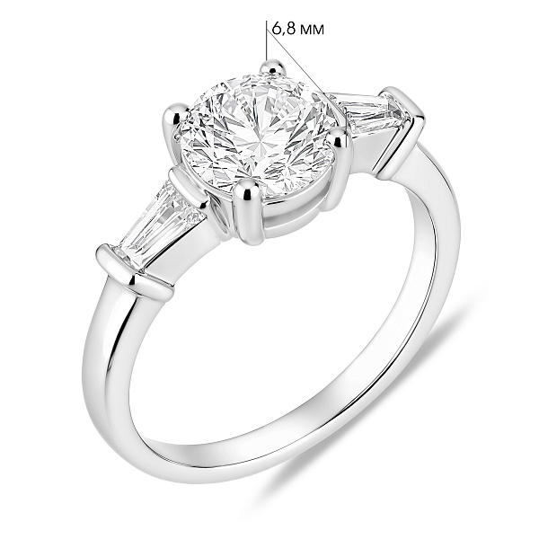 Серебряное помолвочное кольцо с фианитами (арт. 7501/8860) – изображение 2
