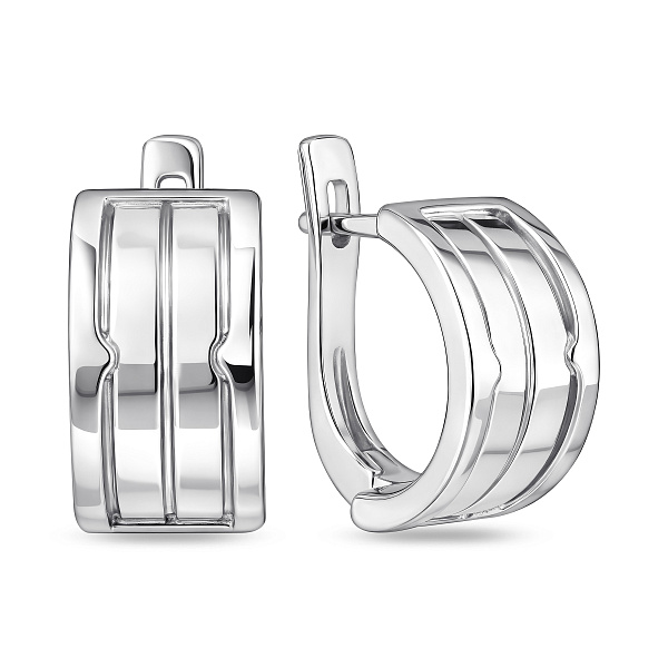 Серебряные серьги без камней (арт. 7502/10187) – изображение 1