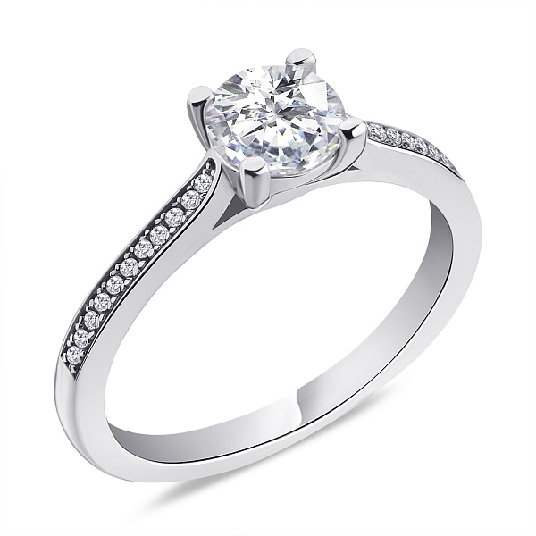 Серебряное кольцо с белыми фианитами (арт. 7501/1342) – изображение 1