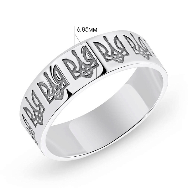 Серебряное кольцо Герб Украины-Трезубец (арт. 7901/423кп) – изображение 2