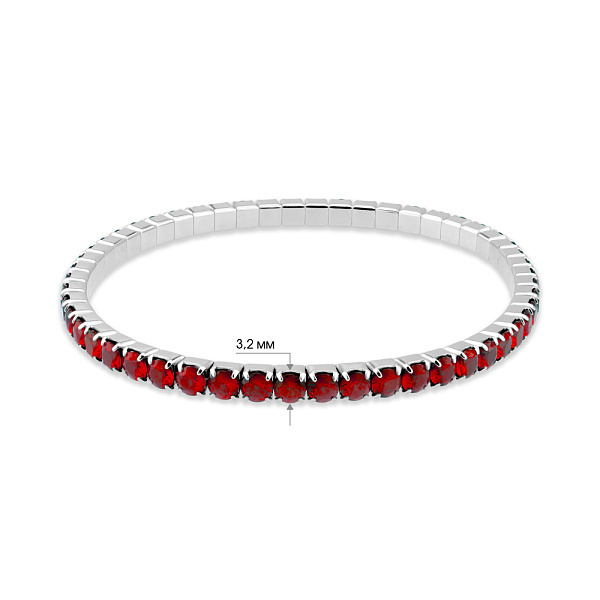Серебряный браслет с красными альпинитами (арт. 7509/4838ак) – изображение 2