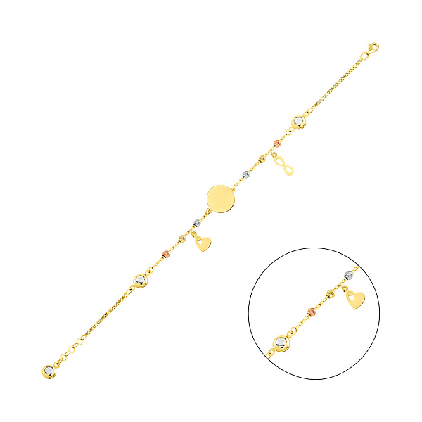 Золотой браслет с фианитами (арт. 325163/10жбкП2) – изображение 1
