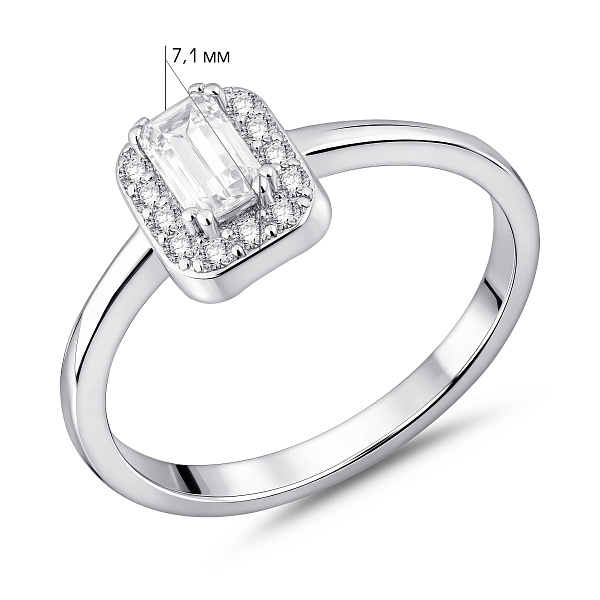 Серебряное кольцо с крупным фианитом (арт. 7501/8521) – изображение 2