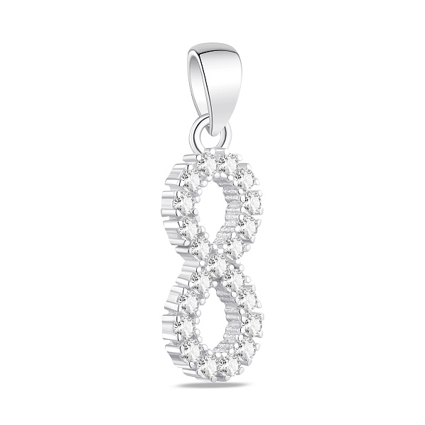 Серебряный кулон бесконечность с фианитами (арт. 7503/4756) – изображение 1