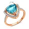 Кольцо из красного золота с голубым топазом и фианитами (арт. 140637Птг) – изображение 5