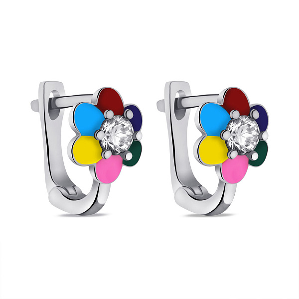 Серебряные детские серьги с фианитами (арт. 7502/2889е) – изображение 1