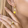 Сережки-подвески из золота с фианитами (арт. 106346ж) – изображение 2