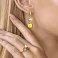 Сережки-подвески из золота с фианитами (арт. 106346ж) – изображение 2