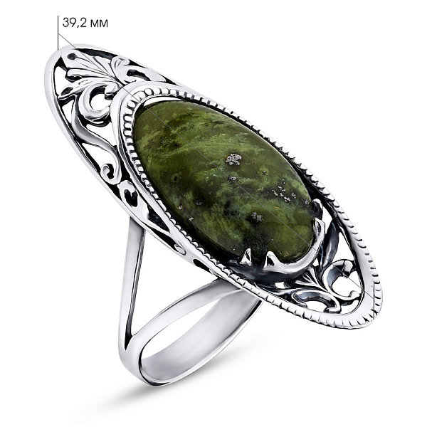 Серебряное кольцо с змеевиком (арт. 7901/2150018Зк) – изображение 2