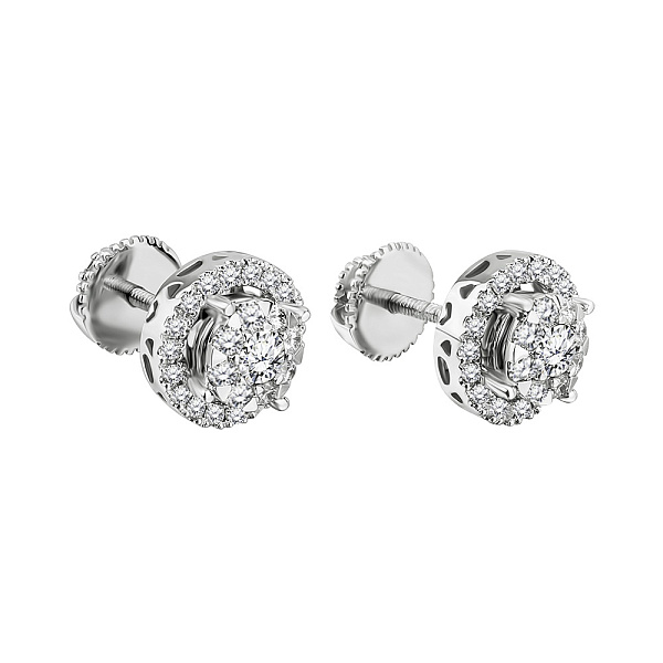 Сережки-пусеты из золота с бриллиантами (арт. С341081040б) – изображение 1