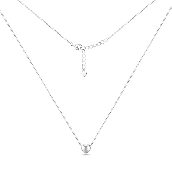 Серебряное колье с подвеской сердечко (арт. 7507/2565) – изображение 2