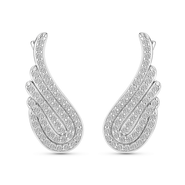 Серебряные серьги клаймберы Крылья (арт. 7502/10579) – изображение 1