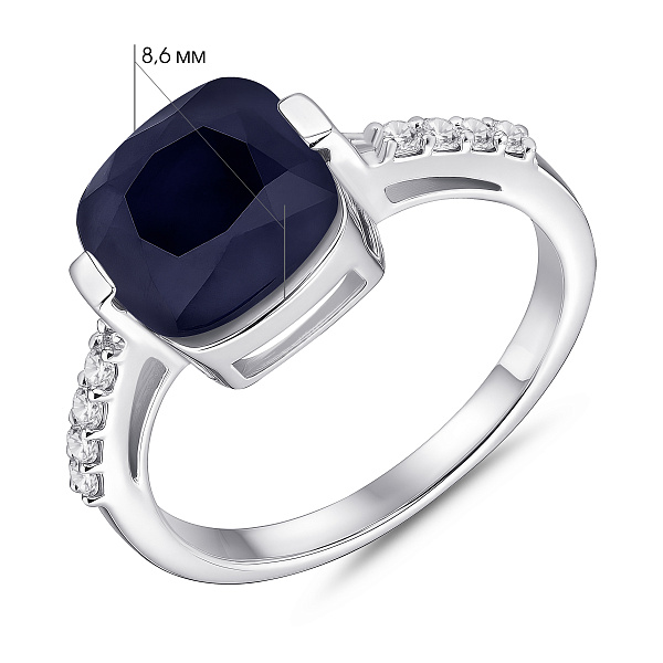 Серебряное кольцо с крупным сапфиром (арт. 7501/2120100Спс) – изображение 2