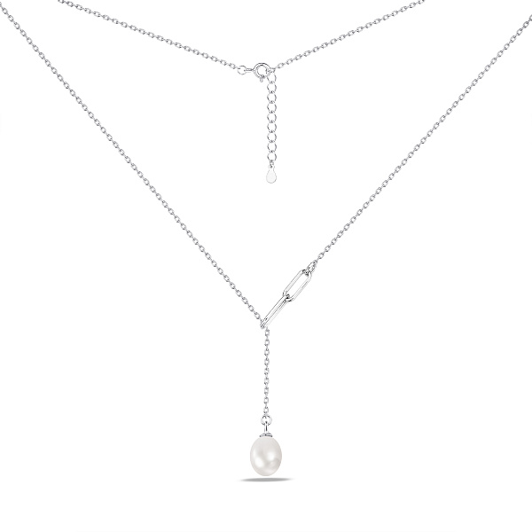 Серебряное колье с жемчугом (арт. 7507/2134жб) – изображение 2