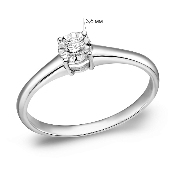 Золотое кольцо с бриллиантом (арт. К011667005б) – изображение 4