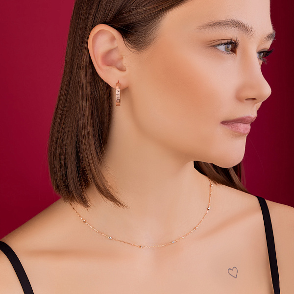Серьги-кольца из красного золота Олимпия (арт. 1091205/20) – изображение 3