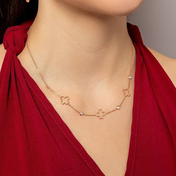 Золотое колье с фианитами (арт. 352644) – изображение 3
