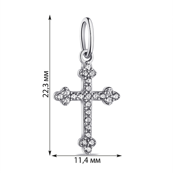 Крестик из серебра с фианитами  (арт. 7503/П2Ф/328) – изображение 2