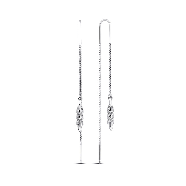 Длинные серебряные серьги Веточка (арт. 7502/9952) – изображение 1