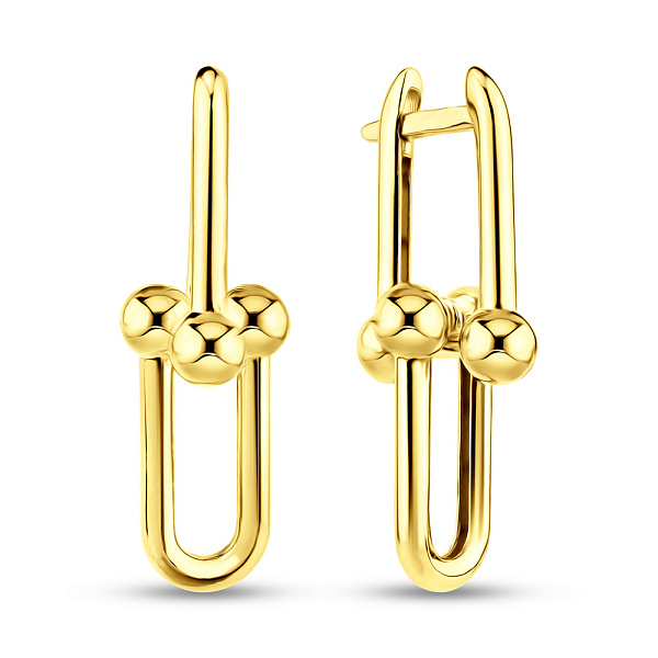 Золотые сережки с шариками (арт. 1091467/2ж) – изображение 1