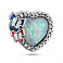 Серебряный шарм Сердце (арт. 7903/4353Поб) – изображение 1