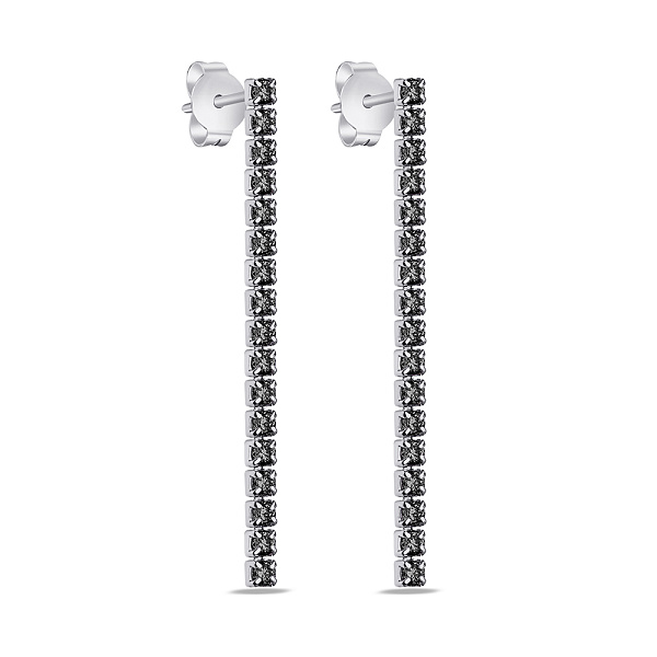 Серебряные серьги пусеты с фианитами (арт. 7518/6483/1ч) – изображение 1