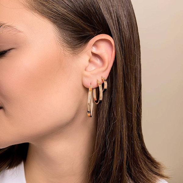 Золотые серьги-кольца без камней (арт. 1091504/25) – изображение 4