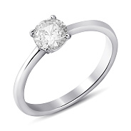 Фото Серебряное кольцо с одним фианитом (арт. 7501/8214)