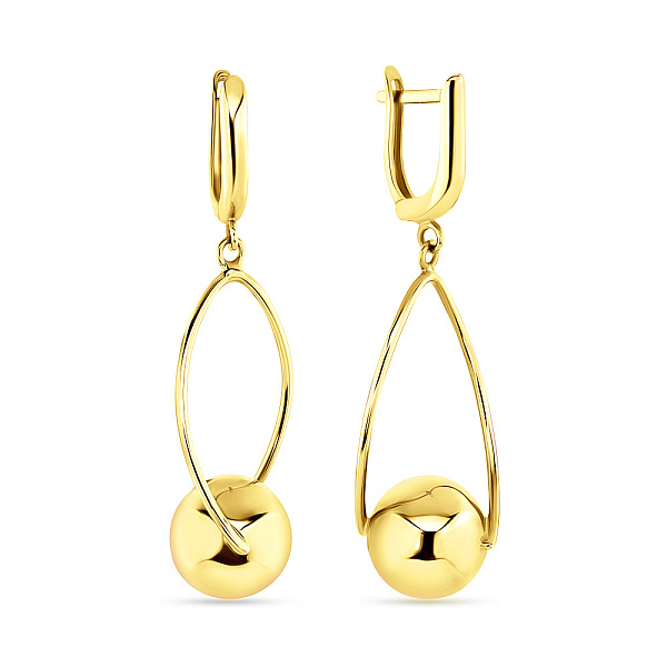 Серьги-подвески из желтого золота (арт. 106936ж) – изображение 1