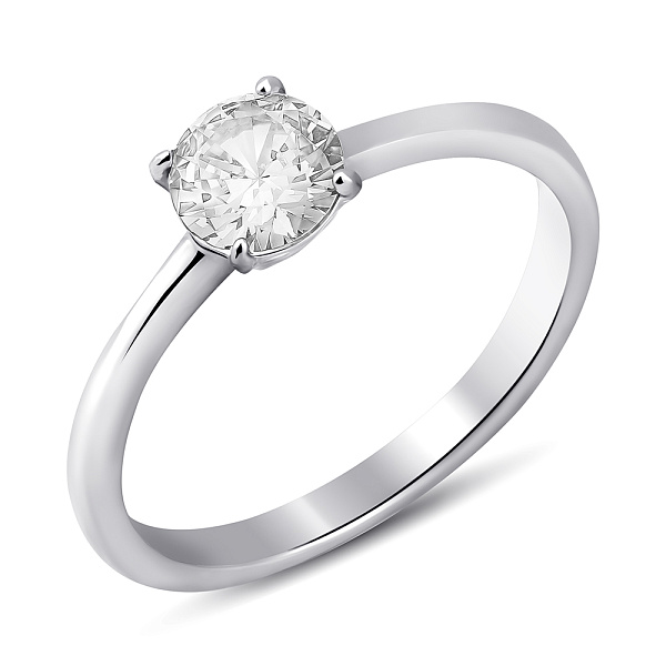 Серебряное кольцо с одним фианитом (арт. 7501/8214) – изображение 1