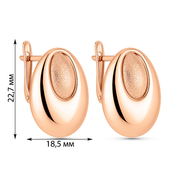 Серьги из красного золота без камней (арт. 470815) – изображение 4
